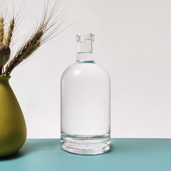 10cl 20cl 70cl 750ml bouteille de rhum de gin de vodka nordique ronde bouteilles en verre d'alcool givré