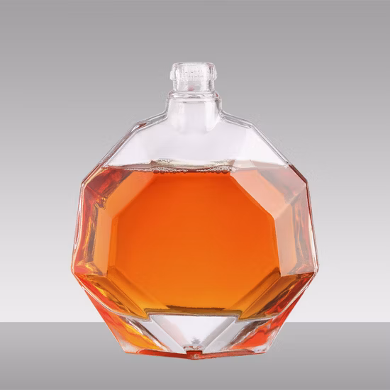 Bouteille en verre personnalisée de 500 ml 700 ml 750 ml Bouteilles en verre vides claires Vodka Whisky Brandy Bouteille en verre Tequila Gin Liqueur Spiritueux Bouteille en verre