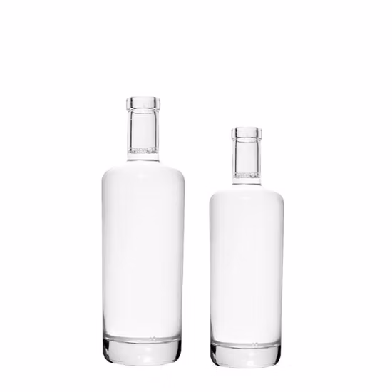 Haute qualité Super silex rond vide 750 ml Vodka Whisky Gin Brandy Tequila rhum bouteilles en verre bouteille d'alcool en verre